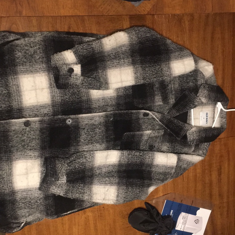 Long Wool Plaid Old Navy Coat